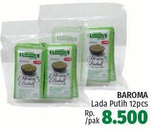 Promo Harga BAROMA Lada Bubuk Putih 12 sachet - LotteMart