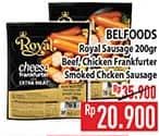 Promo Harga Belfoods Royal Sausages Beef Frankfurter, Smoked Chicken, Cheese Chicken 200 gr - Hypermart