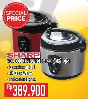 Promo Harga SHARP KS-N18MG | Rice Cooker 1.8ltr BL, PK, RD, SL  - Hypermart