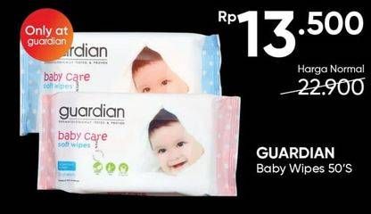Promo Harga GUARDIAN Baby Wipes Fragrance Free, Scented 50 pcs - Guardian