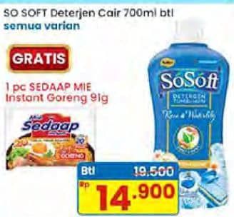 Promo Harga Sosoft Deterjen Cair All Variants 700 ml - Indomaret