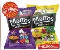 Promo Harga Mr Hottest Maitos Tortilla Chips Sambal Balado, Jagung BBQ 140 gr - Alfamart