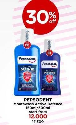 Promo Harga PEPSODENT Mouthwash Active Defense 150 ml - Watsons