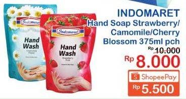 Promo Harga INDOMARET Hand Wash Strawberry, Camomile, Cherry Blossom 375 ml - Indomaret