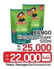 Promo Harga Bango Kecap Manis Less Sugar 520 ml - LotteMart