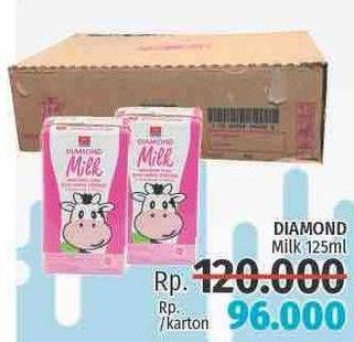 Promo Harga DIAMOND Milk UHT per 40 pcs 125 ml - LotteMart