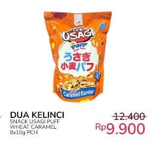 Promo Harga Dua Kelinci Usagi Puff Caramel Sharepack 80 gr - Indomaret