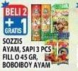Promo Harga SO GOOD Sozzis/SOZZIS Fill O 45gr/SOZZIS Boboiboy Siap Makan Pack  - Hypermart