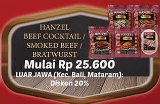 Promo Harga HANZEL Beef Cocktail/Smoked Beef/Bratwurst  - Hypermart