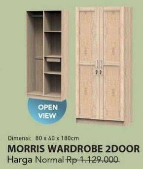 Promo Harga Morris Wardrobe 2 Doors  - Carrefour