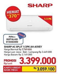 Promo Harga SHARP AH-A5VEY | AC 1/2PK  - Carrefour