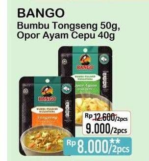 Promo Harga BANGO Bumbu Kuliner Nusantara Tongseng, Opor Ayam Cepu per 2 pcs 40 gr - Alfamart