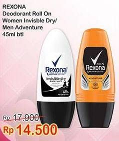 Promo Harga REXONA Deo Roll On Invisible Dry 45 ml - Indomaret