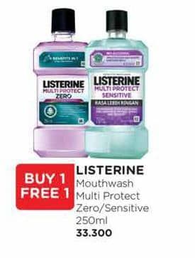 Promo Harga Listerine Mouthwash Antiseptic Multi Protect Zero, Multi Protect Sensitive 250 ml - Watsons