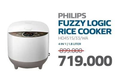 Promo Harga Philips HD4515 Fuzzy Logic Rice Cooker 33  - Electronic City