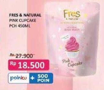 Promo Harga FRES & NATURAL Body Wash Dessert Collection Pink Cupcake 450 ml - Indomaret