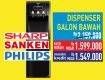 Promo Harga SHARP/SANKEN/PHILIPS Dispenser Galon Bawah  - Hypermart