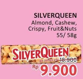 Promo Harga Silver Queen Chocolate Almonds, Cashew, Crispy, Fruit Nuts 55 gr - Alfamidi