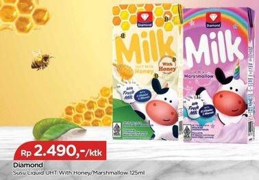 Promo Harga Diamond Milk UHT Honey, Marshmallow 125 ml - TIP TOP