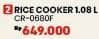 Promo Harga Cuckoo Digital Rice Cooker 1 L CR-0680F  - COURTS