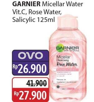 Promo Harga Garnier Micellar Water Rose, Salicylic BHA, Vitamin C 125 ml - Alfamidi