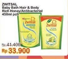 Promo Harga ZWITSAL Natural Baby Bath 2 In 1 Antibacterial, Milk Honey 450 ml - Indomaret