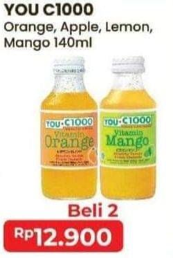Promo Harga You C1000 Health Drink Vitamin Mango, Orange, Apple, Lemon 140 ml - Alfamart