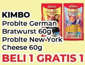 Promo Harga KIMBO Probites Original German Bratwurst, New York Melting Cheese 1 pcs - Yogya