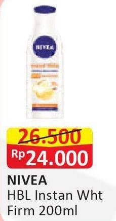 Promo Harga NIVEA Body Lotion Instan White Firm 200 ml - Alfamart