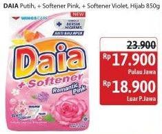 Promo Harga Daia Deterjen Bubuk Putih, + Softener Pink, + Softener Violet, Clean Fresh Hijab 850 gr - Alfamidi