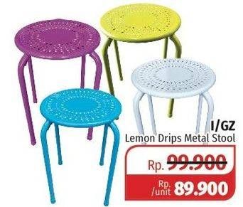 Promo Harga LEMON Stacking Stool Drips Metal  - Lotte Grosir