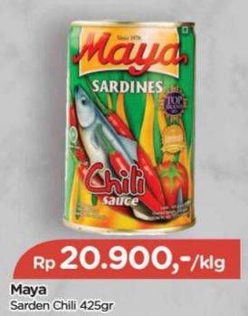 Promo Harga Maya Sardines Cabe / Chilli 425 gr - TIP TOP