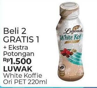 Promo Harga Luwak White Koffie Ready To Drink Original per 2 botol 220 ml - Alfamart