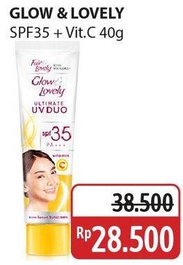 Promo Harga Glow & Lovely (fair & Lovely) Ultimate UV Duo Vitamin C SPF 35 Pa+++  40 gr - Alfamidi