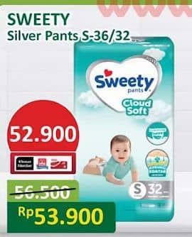 Promo Harga Sweety Silver Pants S36, S32 32 pcs - Alfamart