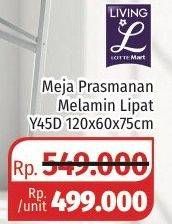 Promo Harga LIVING L Meja Prasmanan Melamin 120x60x75 Cm  - Lotte Grosir