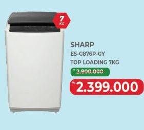 Promo Harga Sharp ES-G87 6P-GY | Mesin Cuci Top Load 7 kg  - Yogya
