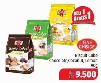 Promo Harga FINE CHOICE Wafer Chocolate, Coconut, Lemon 90 gr - Lotte Grosir