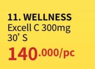 Promo Harga Wellness Excell C 300mg 30 pcs - Guardian
