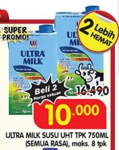 Promo Harga Ultra Milk Susu UHT All Variants 750 ml - Superindo