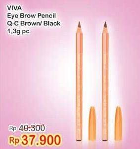 Promo Harga VIVA Eyebrow Pencil QC Brown, Black 1 gr - Indomaret