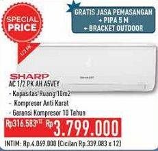 Promo Harga SHARP AH-A5VEY | AC 1/2PK  - Hypermart