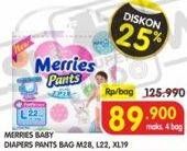 Promo Harga Merries Pants M28, L22, XL19 19 pcs - Superindo