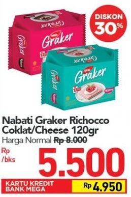 Promo Harga NABATI Graker Graham Crackers Raspberry Cheesecake, Richoco 120 gr - Carrefour