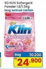 Promo Harga So Klin Softergent All Variants 1500 gr - Indomaret