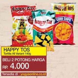 Promo Harga HAPPY TOS Tortilla Chips All Variants 140 gr - Yogya