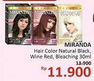 Promo Harga MIRANDA Hair Color Natural Black, Wine Red, Bleaching 30 ml - Alfamidi