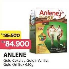 Promo Harga ANLENE Gold Plus 5x Hi-Calcium Original, Vanila, Coklat 650 gr - Alfamart