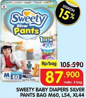 Promo Harga Sweety Silver Pants L54, M60, XL44 44 pcs - Superindo