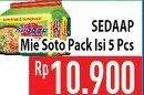 Promo Harga SEDAAP Mie Kuah Soto per 5 pcs 75 gr - Hypermart